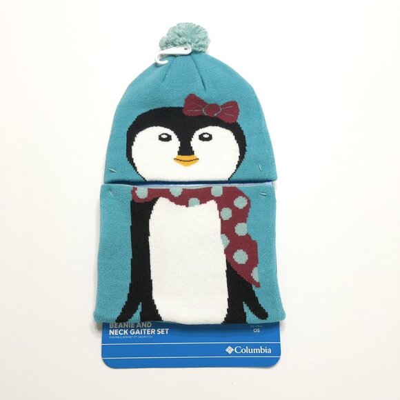 NWT • COLUMBIA 🐧Girl Penguin Hat + Neck Gaiter Set - Picture 1 of 5